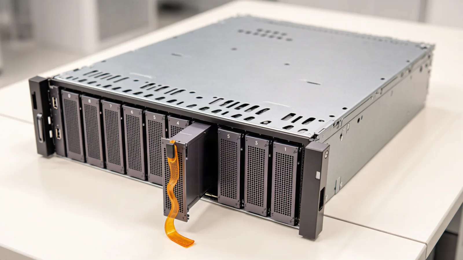 A GPU server node on a white datacenter staging bench with one accelerator module pulled half out on an amber tag. Today's brief leads with Moonshot AI's Kimi K3.1 Pro API launch and its promised November 4 open-weights release. Illustration: DeAI